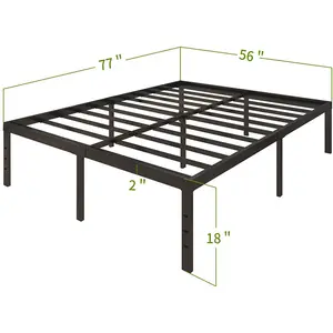 Großhandel Single Metal Student Full Black Queen Bett rahmen Stil Plattform Metall King Size