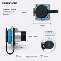 Connecteur USB-C étanche IP65 à montage sur panneau, module de type D, prise femelle USB 3.1 Type C, prolongateur traversant 10 Gbit/s 5A
