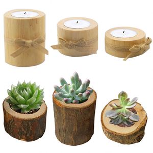 Wholesale Wooden Bark <b>Candle</b> <b>Holder</b> Creative Tree Bark Stump for Home Decor and Garden Decoration Dropshipping - Product Image 1