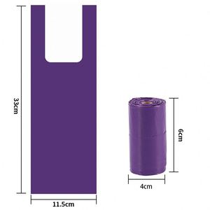 Sacs à déjections canines biodégradables écologiques violets 2025 – Rouleau de sacs poubelles style simple pour l'élimination des déchets d'animaux – Fournitures de nettoyage - Product Image 2