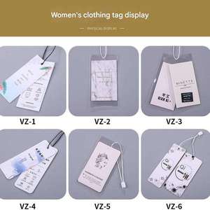 Étiquettes suspendues en PVC transparent avec logo personnalisé, étiquettes de vêtements, étiquettes de luxe, ensemble d'étiquettes suspendues avec cordon et épingle, étiquettes de vêtements en papier - Product Image 3