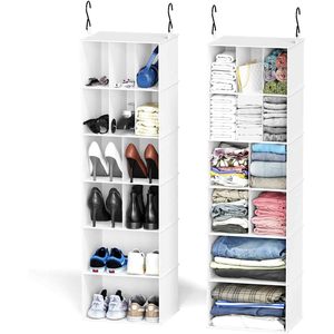 1 Pack Hanging Closet Organizer 24 Compartments Shoe Storage <b>Shelf</b> For Bedroom Wardrobe Neatening Non Woven Fabric - Product Image 1