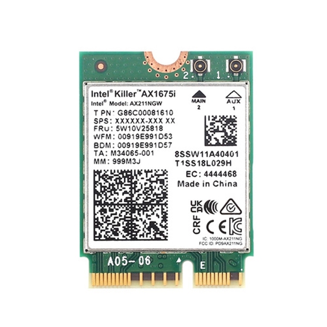 Killer Wi-Fi 6E Card AX1675i 160MHz 2.4G/5G/6Ghz Wireless Network Adapter AX211NGW CNVio2 M.2 Key E 802.11ax BT 5.2 Win10