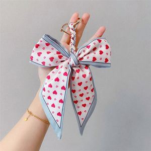 Handmade Silk Bow Keychain Scarf Car Key Pendant with Horseshoe Buckle Elegant <b>Bag</b> Accessories for Women <b>Bridesmaid</b> <b>Gifts</b> - Product Image 3