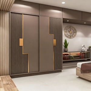 BALOM Customized Luxury Modern Grey Matt Solid Wood <b>Wardrobe</b>, <b>Large</b> Capacity Bedroom Furniture Ardrobe,Factory Direct - Product Image 1