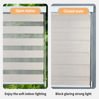 Persianas Verticales Motorizadas Zebra, Eléctricas, Doble Capa, Opacas, con Control Remoto Inteligente Integrado, Cortina de Ventana Personalizada de Poliéster