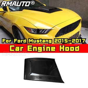 Couverture de moteur de voiture aspect fibre de carbone véritable pour Ford Mustang 2015-2017, kit carrosserie, accessoires auto - Product Image 2