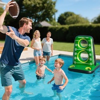 Jeu de fête de rugby transfrontalier avec jouet gonflable requin en PVC, jeu de lancer, cible flottante et panier de ballon pour l'extérieur en été