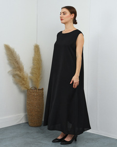 Sottoveste Islamica in Raso Senza Maniche, Abito Musulmano Dubai, Vestito Interno Semplice, Abito Lungo - Product Image 4