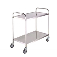 Goed Verkopende 2-Tier Gepolijste Vierkante Buis Roestvrij Staal Catering Trolley Keuken Trolley Kar Voor Hotel & Restaurant Benodigdheden
