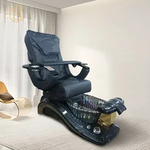 조정 가능한 현대 블랙 화이트 발 발판 바디 마사지 페디큐어 의자 2024 마그네틱 제트