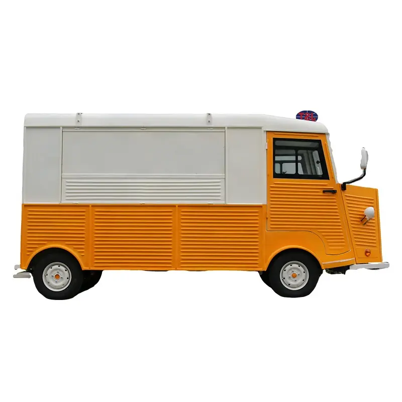 شاحنة طعام TUNE متنقلة لبيع الآيس كريم وكشك الإفطار برتقالي اللون