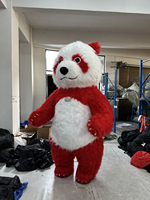 Costumes de panda gonflables géants roux et fourrés pour adultes, vente en gros, directement de l'usine à prix réduit