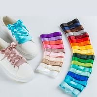 Lacets plats pour chaussures en 22 couleurs, largeur 2 cm, en polyester satiné, pour bottes et baskets pour femmes, lacets plats décontractés