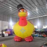 Nouveau design de poulet gonflable géant, animal de dessin animé lumineux, dinde gonflable de dessin animé pour la décoration de Thanksgiving