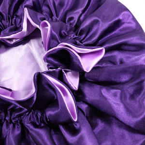 Großhandel Custom Designer Logo Hohe Elastizität Doppels chicht Reversible Nachtschlaf kappe Silky Touch Satin Haar wickel hauben - Product Image 4