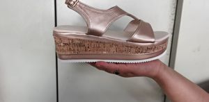 Summer Fashion Women's Wedge High Heel <b>Sandals</b> Round Toe Black Platform Open <b>Sandals</b> - Product Image 6