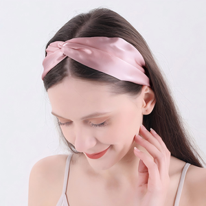 Bandeau pour femme en soie de mûrier 100% faite main, durable, toutes saisons, de haute qualité, avec nœud papillon, logo personnalisé, vente en gros - Product Image 2