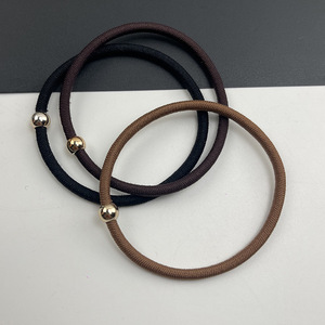 Élastique à cheveux en tissu fin effet peau de serpent avec perles dorées, haute élasticité, pour queue de cheval, usage quotidien, fabrication artisanale, origine Yiwu, été 2024 - Product Image 2