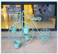 Schmiedeeiserner Fahrrad-Blumenständer Hochzeitsdekoration Kreativer Blumentopf für Draußen Hof-Garten-Ornament Balkon-Bodenständer