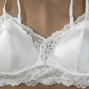 Tuta in pizzo bianco ultrasottile da donna in stile francese <span class=keywords><strong>Sexy</strong></span> XL ODM Lingerie intrecciata senza anello in acciaio - Product Image 4