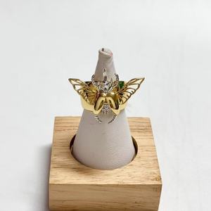 새로운 패션 골드 박힌 곤충 딱정벌레 모양 크리스탈 조정 가능한 반지 여자 남자 파티 휴일 반지 고급 보석 도매 - Product Image 5