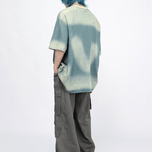 Camiseta <span class=keywords><strong>MoDu</strong></span> Unisex de Algodón 100% con Lavado Ácido, Oversize, Gruesa, Personalizada, de Corte Cuadrado, Cuello Redondo, Cuello Acanalado, Transpirable y Antiarrugas - Product Image 3
