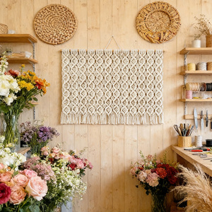 <span class=keywords><strong>Tapiz</strong></span> Minimalista de Macramé Tejido a Mano con Borlas Estilo Boho para Sala de Estar - Product Image 5
