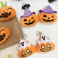 Décoration de sac mignonne, pendentif en peluche de dessin animé, design fantôme, citrouille, chauve-souris, pour Halloween, porte-clés