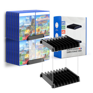 Ps5 <b>Game</b> Disc <b>Holder</b> Storage Tower For Ps4 Xb <b>Switch</b> Wall Mount Desktop Organizer With Expansion Slots - Product Image 1