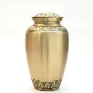 Urna de cremación de aluminio de alto estándar de estilo americano más vendida, línea duradera de tres bandas, recuerdo estructurado, suministros funerarios - Product Image 3