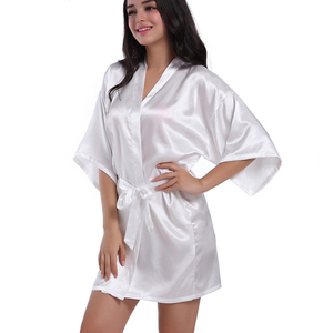Robe <span class=keywords><strong>en</strong></span> satin pour femmes, peignoir <span class=keywords><strong>court</strong></span> <span class=keywords><strong>en</strong></span> <span class=keywords><strong>soie</strong></span> pour mariée, demoiselles d'honneur, mariage - Product Image 6
