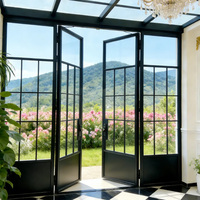 Puerta de Aluminio de Diseño Moderno, Producto en Oferta, Puerta Francesa de Aleación de Aluminio Resistente, Puertas y Ventanas de Aluminio para Villas