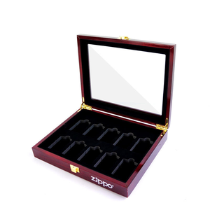กล่องเก็บไฟแช็คแบบวินเทจเคลือบเงา MDF ลายไม้โรสวูด สำหรับใส่ไฟแช็ค <span class=keywords><strong>Zippo</strong></span> ขนาด 6, 8, 10, 12, 18 ช่อง  ลดราคาพิเศษ - Product Image 3