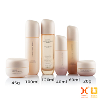 H 582 Pot cosmétique vide personnalisé, flacon pompe en verre pour toner et lotion, ensemble d'emballage pour soins de la peau avec col en PP, impression de surface personnalisée
