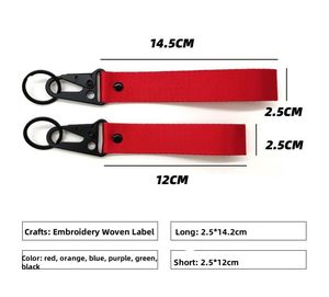 Llaveros de tela personalizados al por mayor, llaveros de poliéster con logo bordado, llaveros cortos de nailon para coche y motocicleta - Product Image 6