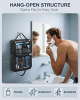 Sac de toilette en nylon personnalisé avec cube de voyage, sac de salle de bain imperméable pour homme, pour la douche et les articles de rasage