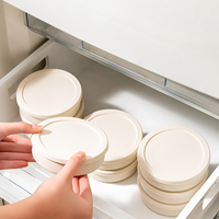 Boîte de congélation ronde empilable en silicone pour portions de viande avec couvercle 11 cm, réutilisable pour la préparation des repas, la cuisine et le réfrigérateur