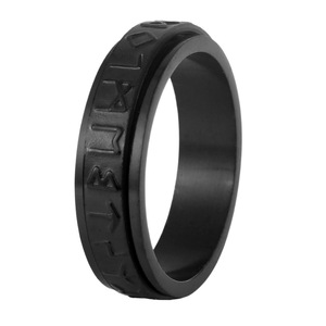 yunnique Nordic Style Viking Lettering Stainless Steel Rotating <b>Ring</b> Men's Fashion Jewelry Gift Geometric Design - Product Image 5