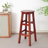 Tabouret haut en bois massif pour bar et cuisine - Option de siège polyvalente pour différents environnements, facile à assortir à n'importe quel décor
