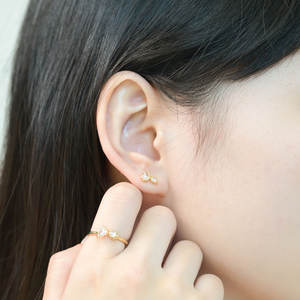 Pendientes de diseño antiguo, nueva colección en oferta, venta al por mayor, con diamantes naturales talla rosa, oro amarillo de 18 quilates, para parejas. - Product Image 5