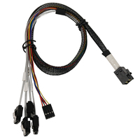 Cable Mini SAS SFF-8643 a 4 Puertos SFF-8482 con Conector Molex de 4 Pines, Blindaje Trenzado y Cubierta de PVC para Disco Duro de Computadora