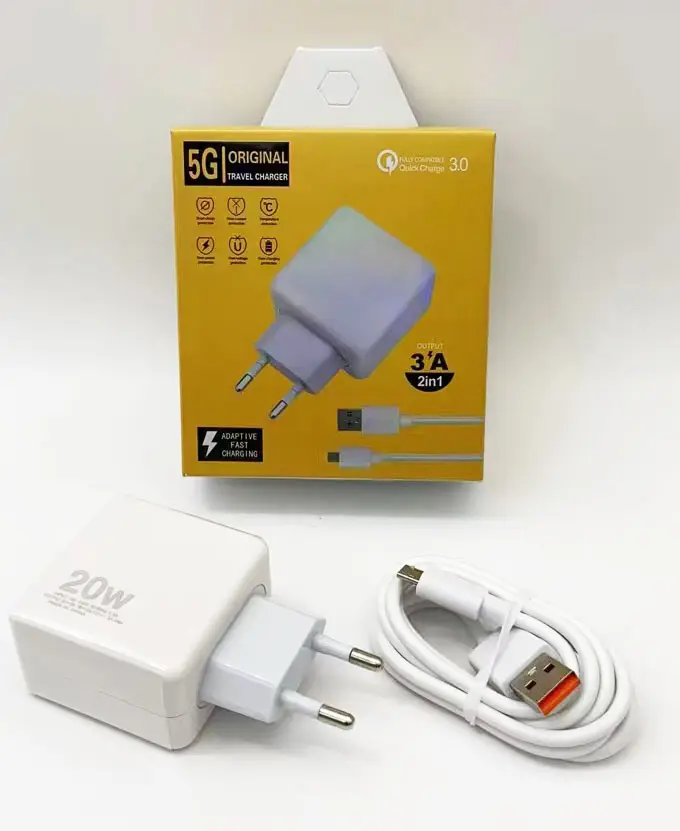 Carregador de parede para viagem, carregador de celular usb rápido qc3.0, adaptador portátil para viagem, design personalizado