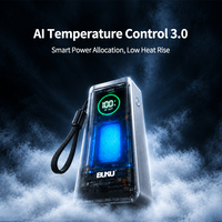 Batterie externe BUKU avec écran LCD, charge ultra-rapide 22,5W, 20000 mAh, chargeur mural portable 2 en 1, câble Type-C intégré