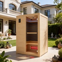 Sauna Sec Écologique à Infrarouge Lointain en Bois Massif de Pruche Canadienne 1 Place pour Villa
