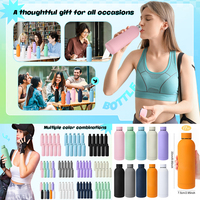 Thermos isotherme en acier inoxydable personnalisé avec logo, gourde de sport bon marché, flacons isothermes, bouteilles d'eau chaude en caoutchouc