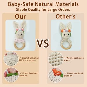 <span class=keywords><strong>Anneau</strong></span> <span class=keywords><strong>de</strong></span> <span class=keywords><strong>Dentition</strong></span> Sensoriel en Hêtre pour Bébé, Jouets à Mâcher, Hochets Crochetés en Forme d'Animaux (Vache, <span class=keywords><strong>Licorne</strong></span>) - Product Image 2