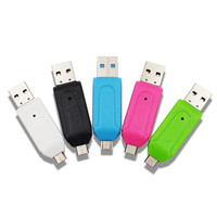 Lector de tarjetas 2 en 1, adaptador USB 2,0 OTG, SD, TF, para teléfono móvil