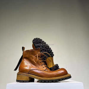 Scarpe Oxford Derby da Uomo in Pelle con Lacci, Stivali Martin di Alta Qualità con Punta Esagerata, Scarpe Eleganti da Uomo - Product Image 5