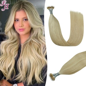 FH Vendeur en gros de tissus teints # Extensions de cheveux humains 1001 Flexible F-tip Straight European Hair Nano Rings Tips - Product Image 1